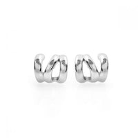 Geometric Twist 925 Sterling Silver Hoop Earrings