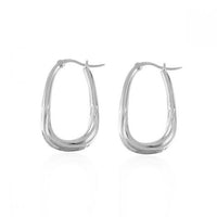 U-Shape Geometric 925 Sterling Silver Hoop Earrings
