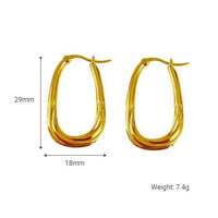 U-Shape Geometric 925 Sterling Silver Hoop Earrings