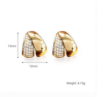 Geometric Cubic Zirconia 925 Sterling Silver Earrings with Cloisonne Enamel