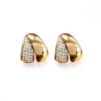 Geometric Cubic Zirconia 925 Sterling Silver Earrings with Cloisonne Enamel