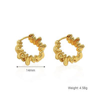 Geometric Wrinkle 18K Gold Plated 925 Sterling Silver Hoop Earrings