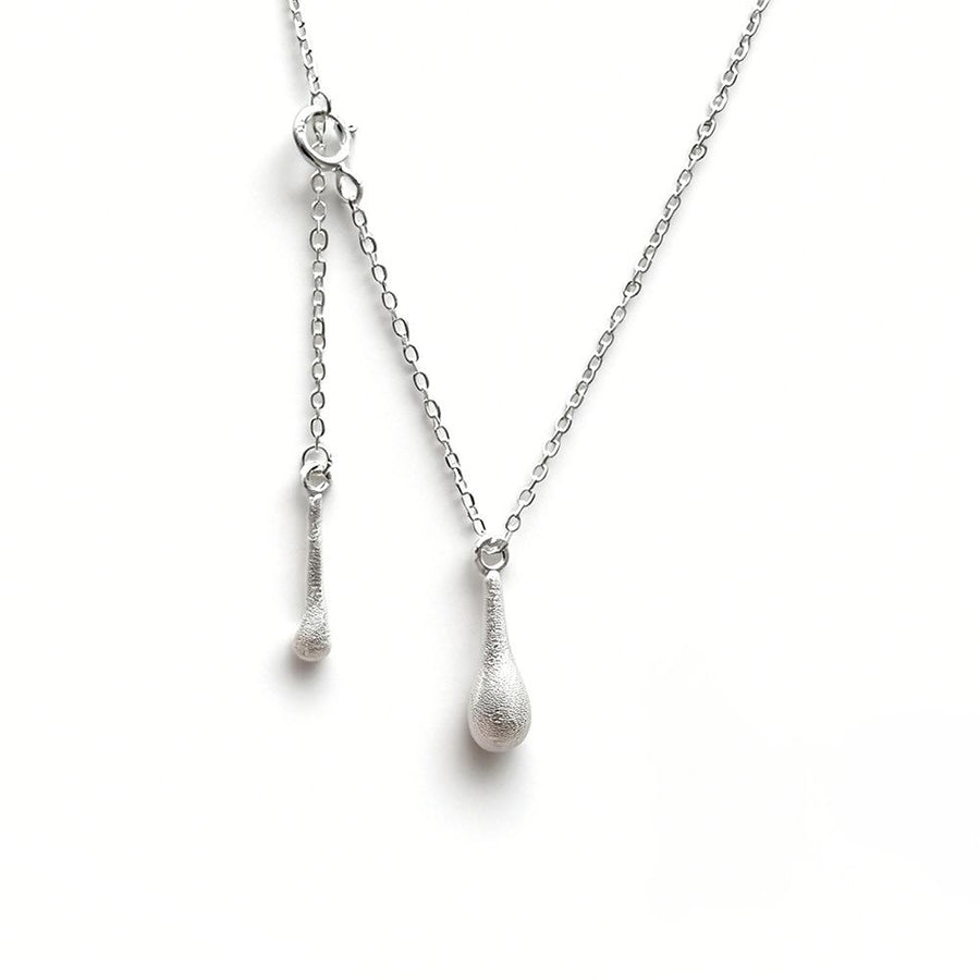 Water Drop Geometric 925 Sterling Silver Pendant Necklace