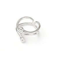 Double Layer Pearl Geometric Ring 925 Sterling Silver