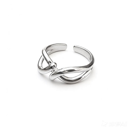 Irregular Geometric 925 Sterling Silver Adjustable Ring
