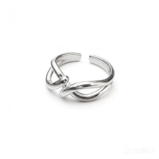 Irregular Geometric 925 Sterling Silver Adjustable Ring