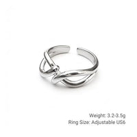 Irregular Geometric 925 Sterling Silver Adjustable Ring