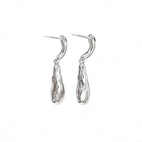 925 Sterling Silver Irregular Water Drop Dangle Earrings