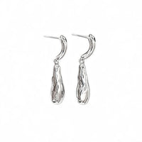 925 Sterling Silver Irregular Water Drop Dangle Earrings