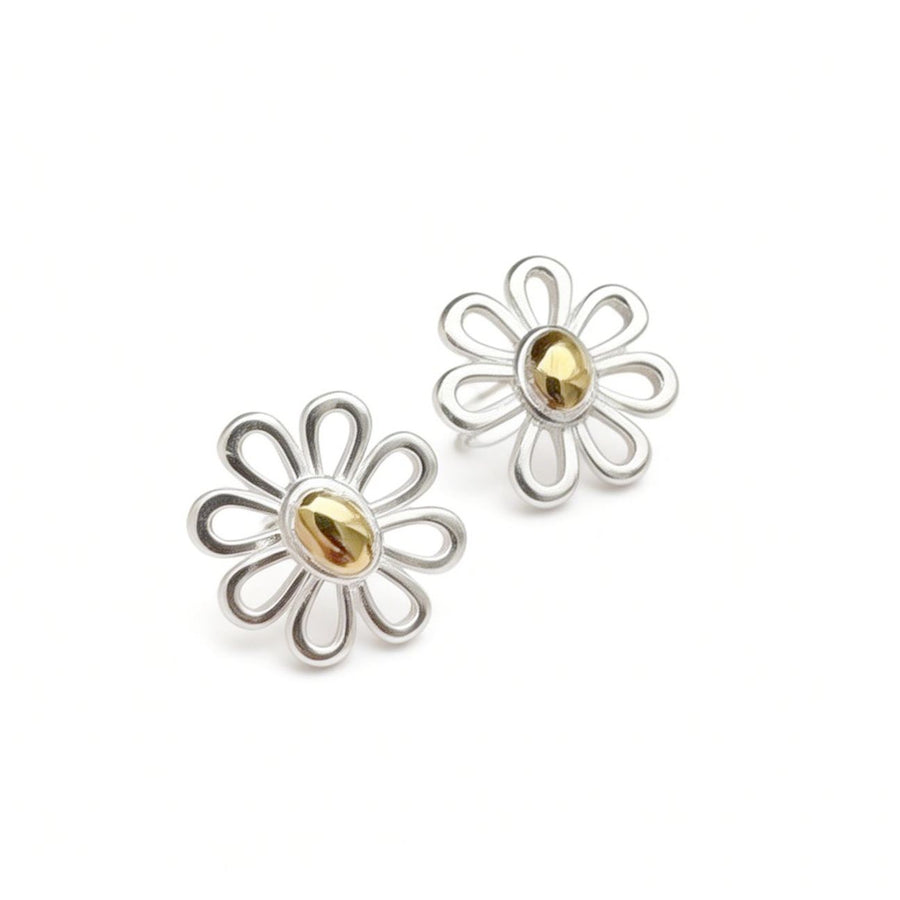 Daisy Flower 925 Sterling Silver Stud Earrings