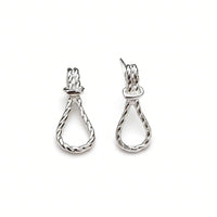 Geometric Knot Rope Drop Earrings in 925 Sterling Silver
