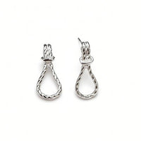 Geometric Knot Rope Drop Earrings in 925 Sterling Silver