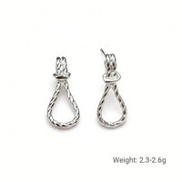 Geometric Knot Rope Drop Earrings in 925 Sterling Silver
