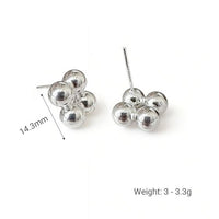 Geometric Round Bead Cluster 925 Sterling Silver Stud Earrings