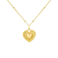 Dual-Side Pink Crystal Heart Necklace in 925 Sterling Silver