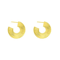 Sector Circle 25mm 925 Sterling Silver Hoop Earrings