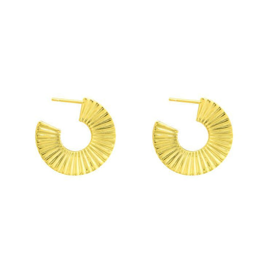 Sector Circle 25mm 925 Sterling Silver Hoop Earrings