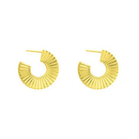 Sector Circle 25mm 925 Sterling Silver Hoop Earrings