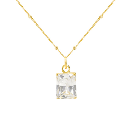 Geometry Fading Color Radiant CZ Necklace