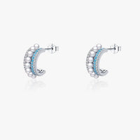 Sterling Silver Turquoise Pearl Stud Earrings
