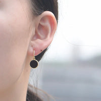 Sterling Silver Natural Black Agate Dangle Earrings