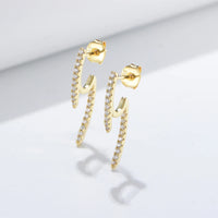 Sterling Silver Pave Front and Back Earrings