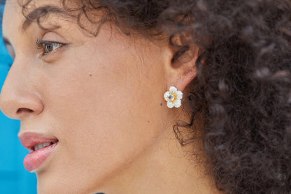 Natural Topaz Flower Earrings