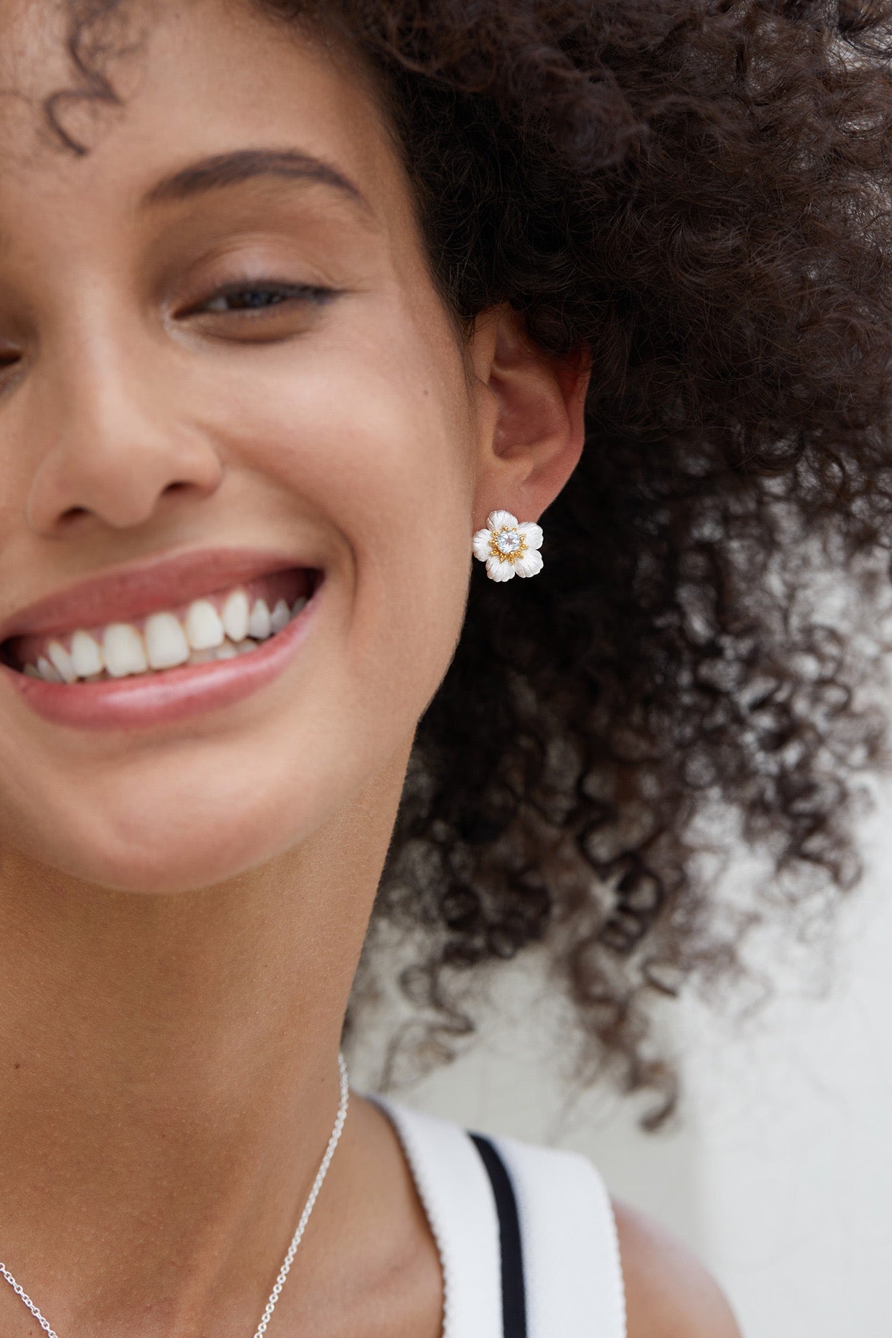 Natural Topaz Flower Earrings