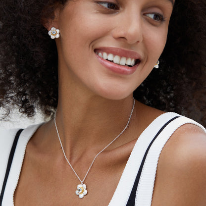 Natural Topaz Flower Earrings