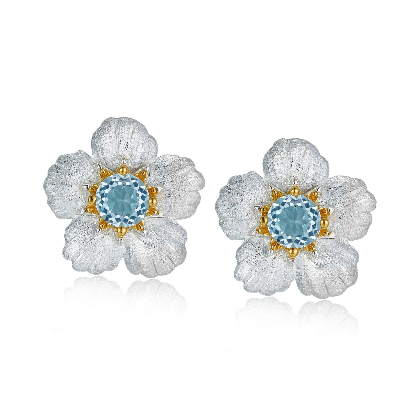 Natural Topaz Flower Earrings