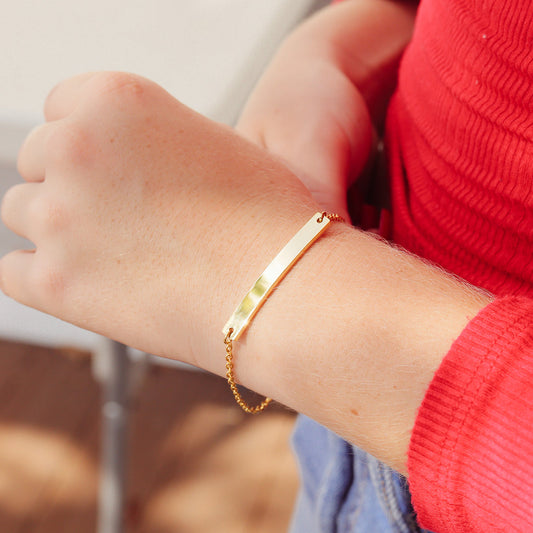 18K Gold PVD Curved Bar Bracelet/Anklet