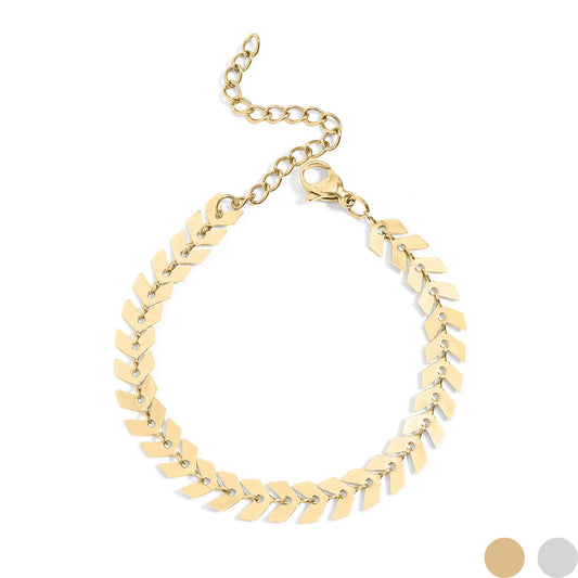 18K Gold PVD Chevron Bracelet or Anklet