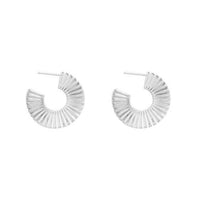 Sector Circle 25mm 925 Sterling Silver Hoop Earrings