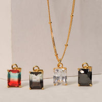Geometry Fading Color Radiant Crystal Necklace