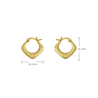 Geometric Square 18K Gold-Plated 925 Sterling Silver Earrings