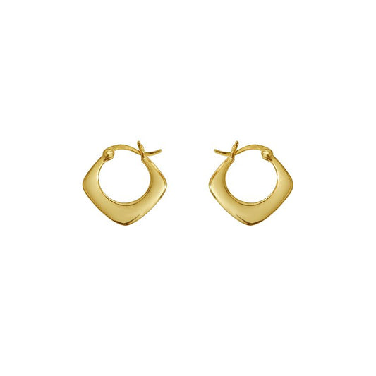 Geometric Square 18K Gold-Plated 925 Sterling Silver Earrings