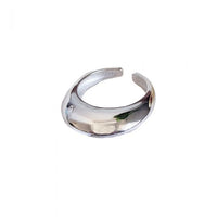 Simple Section Sterling Silver Adjustable Ring