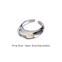 Simple Section Sterling Silver Adjustable Ring