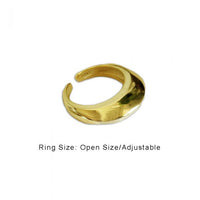 Simple Section Sterling Silver Adjustable Ring
