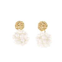 Freshwater Pearl Flower Dangling Earrings, 925 Sterling Silver