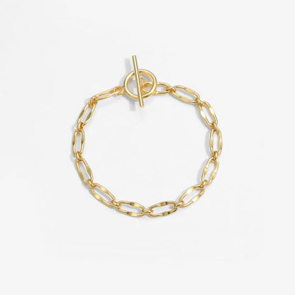 Simple Circle Cross Chain Bracelet, 925 Sterling Silver