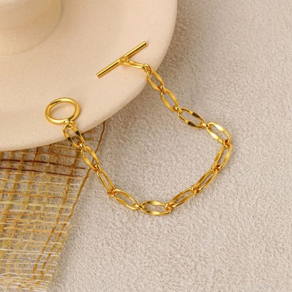 Simple Circle Cross Chain Bracelet, 925 Sterling Silver