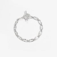Simple Circle Cross Chain Bracelet, 925 Sterling Silver