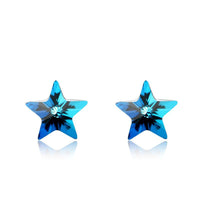 Austrian Crystal Star 925 Sterling Silver Stud Earrings