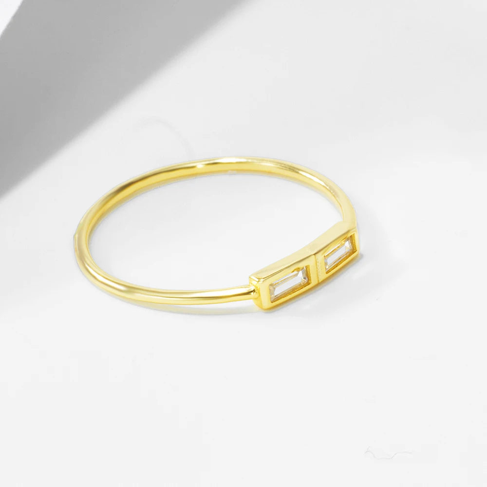 Sterling Silver Baguette Ring - Size 5