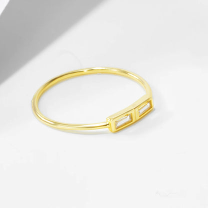 Sterling Silver Baguette Ring - Size 5