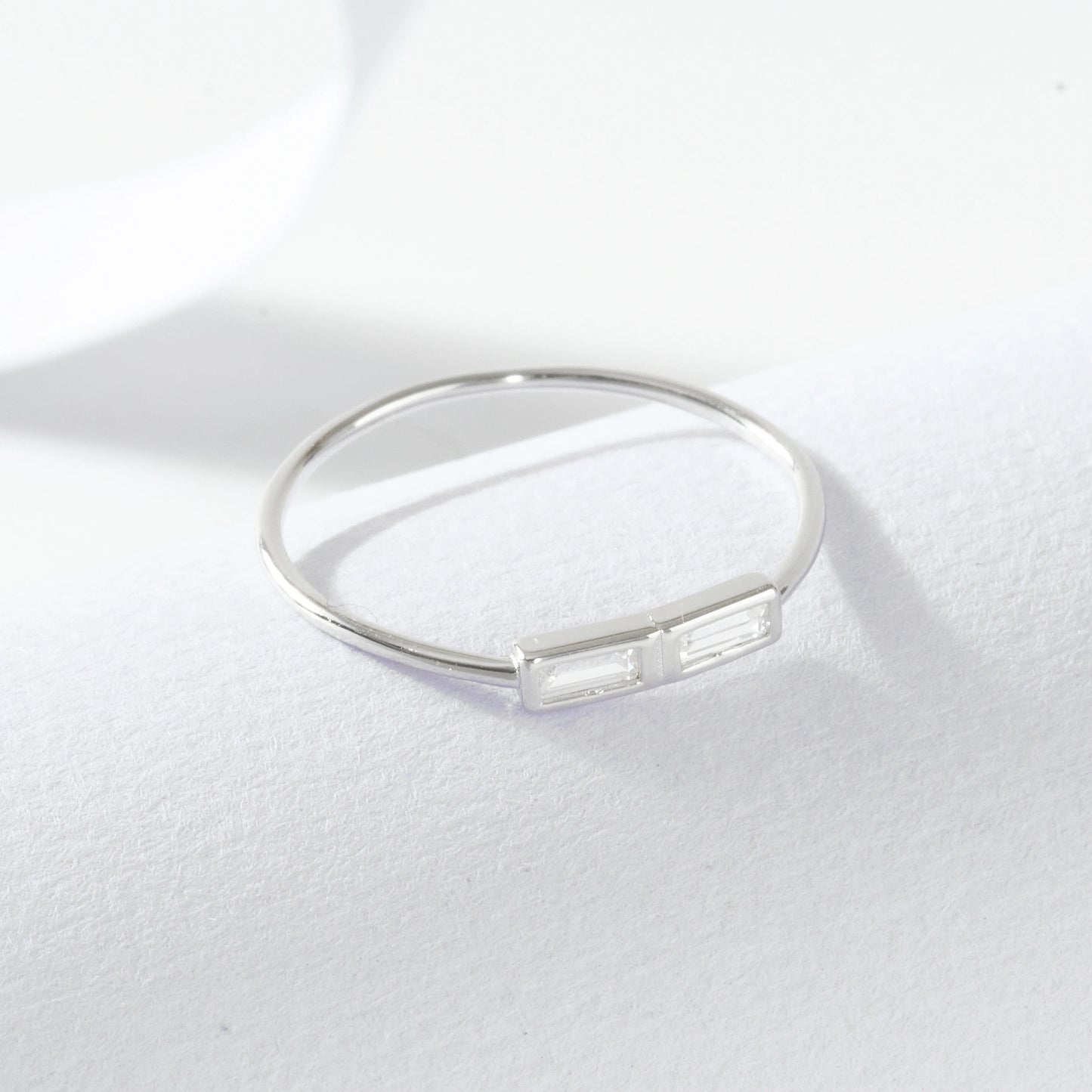 Sterling Silver Baguette Ring - Size 5