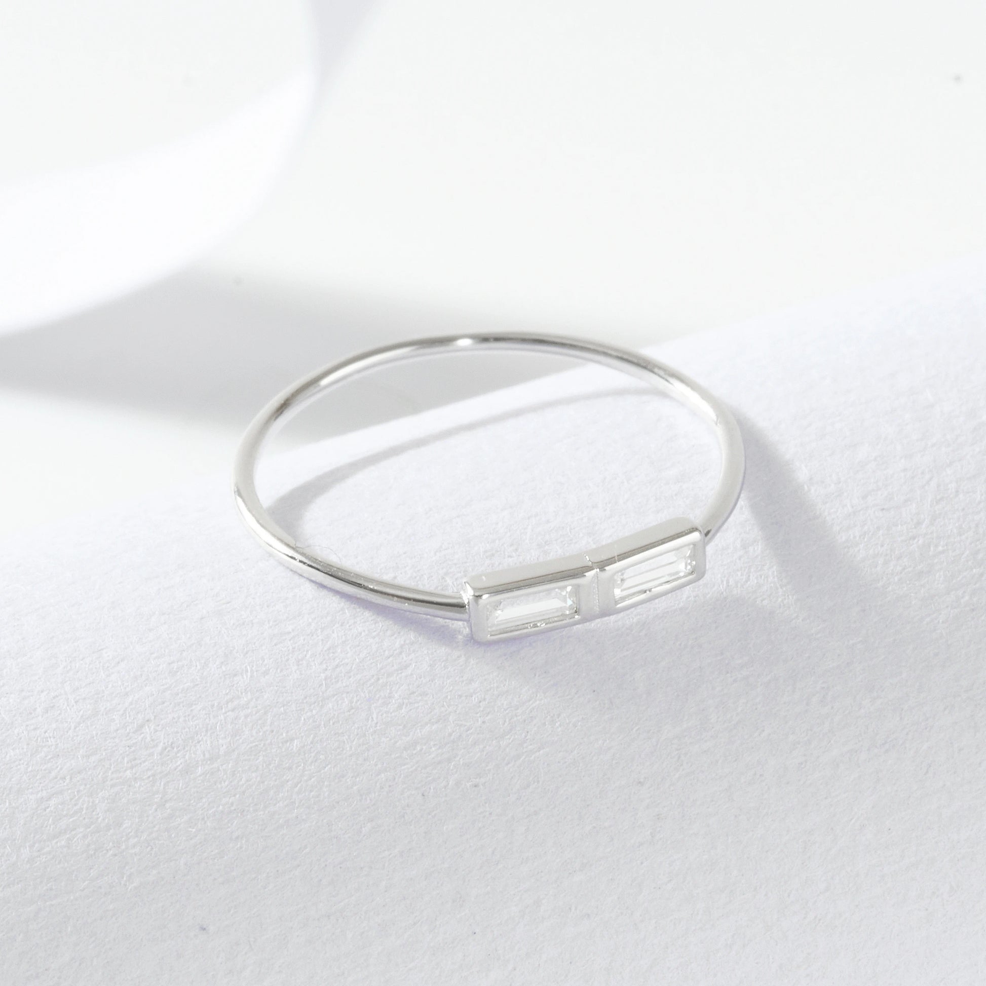 Sterling Silver Baguette Ring - Size 5