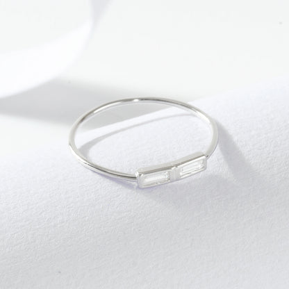 Sterling Silver Baguette Ring - Size 5