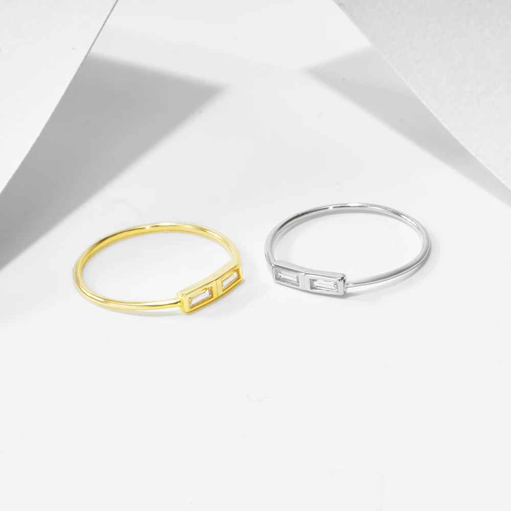 Sterling Silver Baguette Ring - Size 5